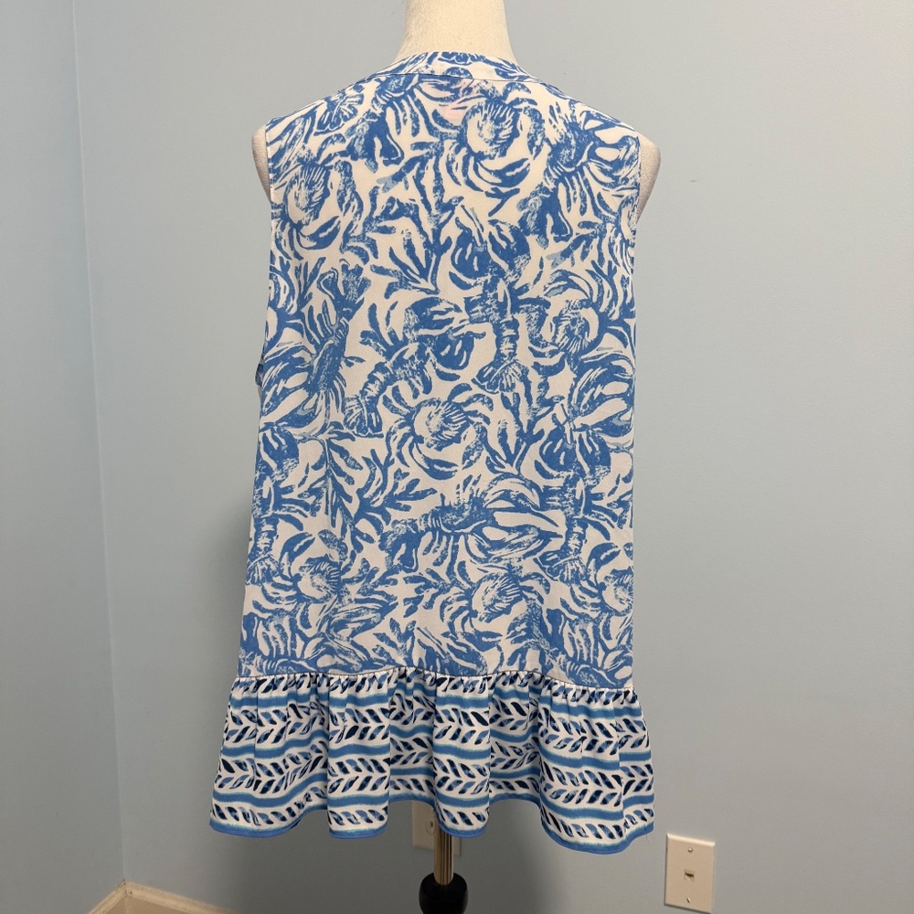 Lilly Pulitzer Gramercy Blue and White Tank Top Size‎ XL - Picture 3 of 7